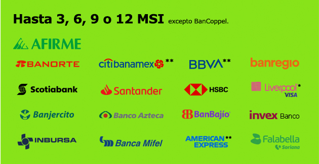 Hasta 3, 6, 9 o 12 MSI ...